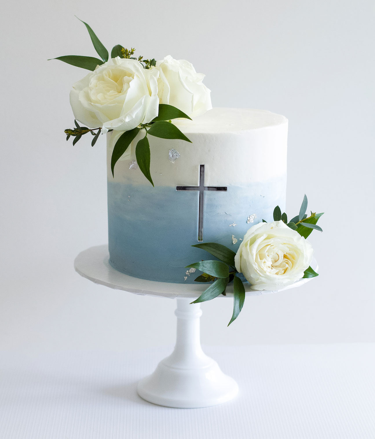 Blue & Silver Communion Cake