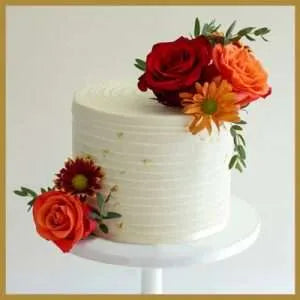 Textured Fresh Floral Buttercream Cake